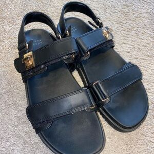 Black & Gold Strappy Sandals